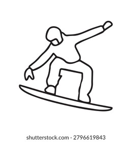 Illustration vector graphic of Snowboarder Line Icon