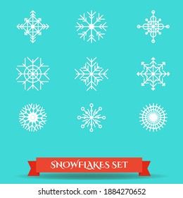 Illustration vector graphic snowflakes set perfect for winter ornament