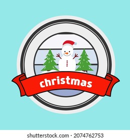 Illustration vector graphic of snowman and happy christmas design suitable for background,banner,poster,etc .