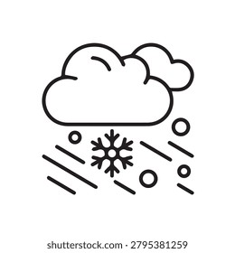 Illustration vector graphic of Snowy weather icon