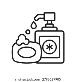 Illustration vector graphic of Soap and Dispenser Icon