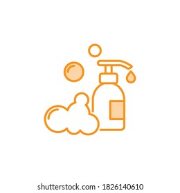 Ilustración Vector gráfico del icono del jabón. Adecuado para limpieza, lavado, higiene, salud, etc.