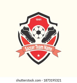 illustration vector graphic of soccer emblem fit for logo football team