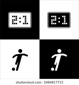 Illustration vector graphic of soccer icon, black and white