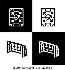 Ilustración Vector gráfico de icono de fútbol, blanco y negro