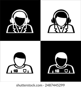 Illustration vector graphic of soccer icon, black and white