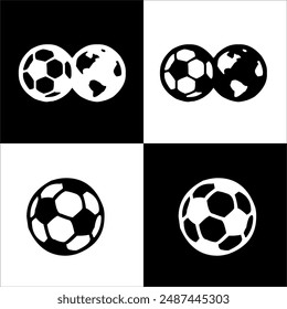 Illustration vector graphic of soccer icon, black and white