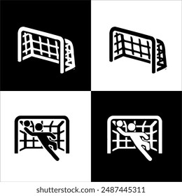 Illustration vector graphic of soccer icon, black and white