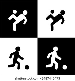 Illustration vector graphic of soccer icon, black and white