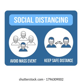 Illustration vector graphic of Social distancing symbol or sign.it's perfect for public area, mall, office, etc