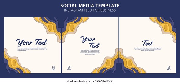 Illustration vector graphic of social media post template. square design post for business. abstract elegant. good for greeting content, advertising, activity, charity post, quote post, etc.