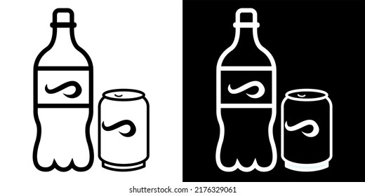 Illustration Vector Graphic of soda drink, sparkles can, bottle icon