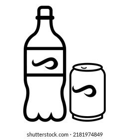 Illustration Vector Graphic of soda drink, sparkles can, bottle icon