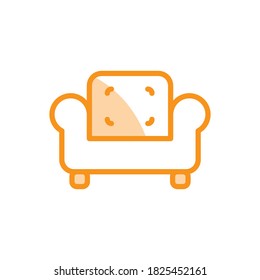 Ilustración Vector gráfico del icono del sofá. Se adapta a la decoración, al mobiliario, a la decoración...
