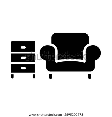 Illustration Vector graphic of sofa icon. Fit for interior, furniture, decorate etc.
