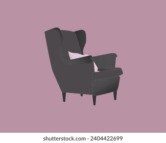 illustration vector graphic of sofa seat with wing