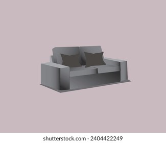 illustration vector graphic of sofa with two seat