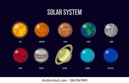 Illustration vector graphic of solar system.good for knowledge  about space