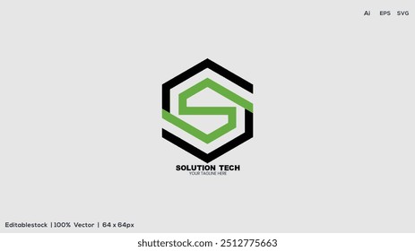 Illustration vector graphic of solution tech, technology and logo design template 