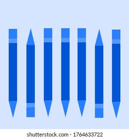 illustration vector graphic of some blue pencils with various positions and compositions concept design