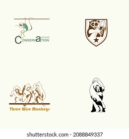 illustration vector graphic of some form of monkey icon fit for logo