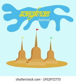Illustration vector graphic of songkran festival. Festival of water in Thailand.