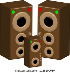 illustration vector graphic of sound system or loudspeakers for music or other.