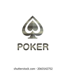 illustration vector graphic of spade poker logo on white background, perfect for sport, game, gamble, web, internet, fortune, win, lucky, product, etc.

