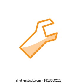 Ilustración Vector gráfico del icono de llave inglesa. Apto para taller, ingeniería, ajuste, mantenimiento técnico, servicio, reparación, etc.
