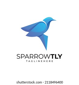 illustration vector graphic of sparrow colorful logo template