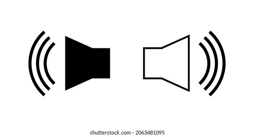 Gráfico vectorial de ilustración del icono del altavoz. sonido. Dibujo de línea. Imagen plana simple. Fondo transparente