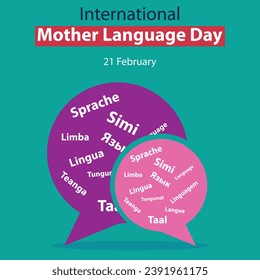 illustration vector graphic of Speech bubbles contain different languages, perfect for international day, mother language day, celebrate, greeting card, etc.