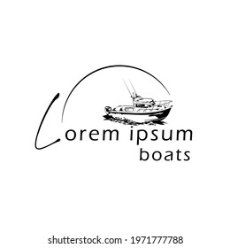  Illustration Vector graphic of speedboat logo design