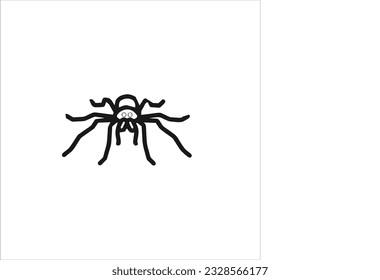 Illustration Vector Graphic of spider, black, white background.