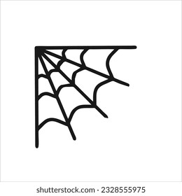 Illustration Vector Graphic of Spider webs, black color, white back ground.
