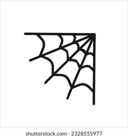 Illustration Vector Graphic of Spider webs, black color, white back ground.
