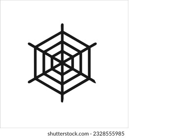 Illustration Vector Graphic of Spider webs, black color, white back ground.