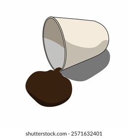 Illustration vector graphic of spilled coffee, ruined, misfortune. Perfect for logo and icon or etc