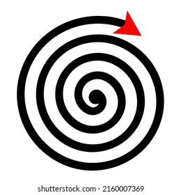 Illustration Vector Graphic of Spiral. Round model with arrow tip.