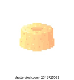 Illustration vector graphic of sponge cake in pixel art style
