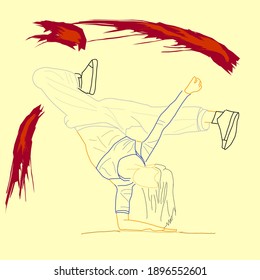Illustration vector graphic of Sports dance with dominant colors, fit for dancer event advertisements, dance school billboards, can also be printed on t-shirts etc.