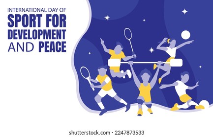 illustration vector graphic of a sports team with different sports, perfect for international day, sport for development and peace, celebrate, greeting card, etc.