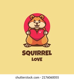 Illustration vector graphic of Squirrel Love, good for logo design