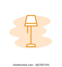 Ilustración Gráfica vectorial del icono de la lámpara de pie. Se adapta al interior, al mobiliario, a la decoración...