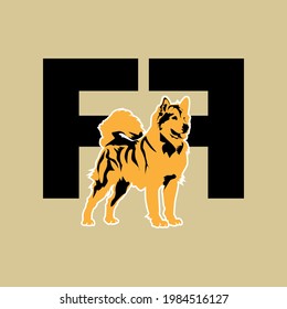 Illustration Vector graphic of standing dog design