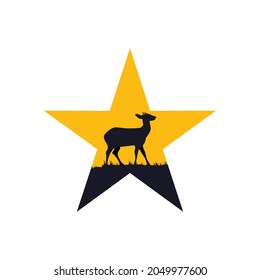 Gráfico vectorial de ilustración del logotipo del ciervo de estrella. Perfecto para la compañía tecnológica