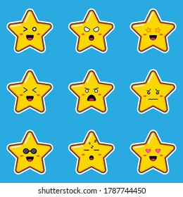 Illustration vector graphic of star emoticon set