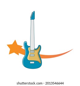 Illustration Vector Graphic of Star Guitar Store Logo. Perfect to use for Music Company