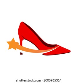 Gráfico vectorial de ilustración del logotipo de tacones altos de estrella. Perfecto para la empresa de moda