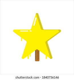 Illustration vector graphic of a star ice cream. Fit for ice cream product logos and stickers for children's books.